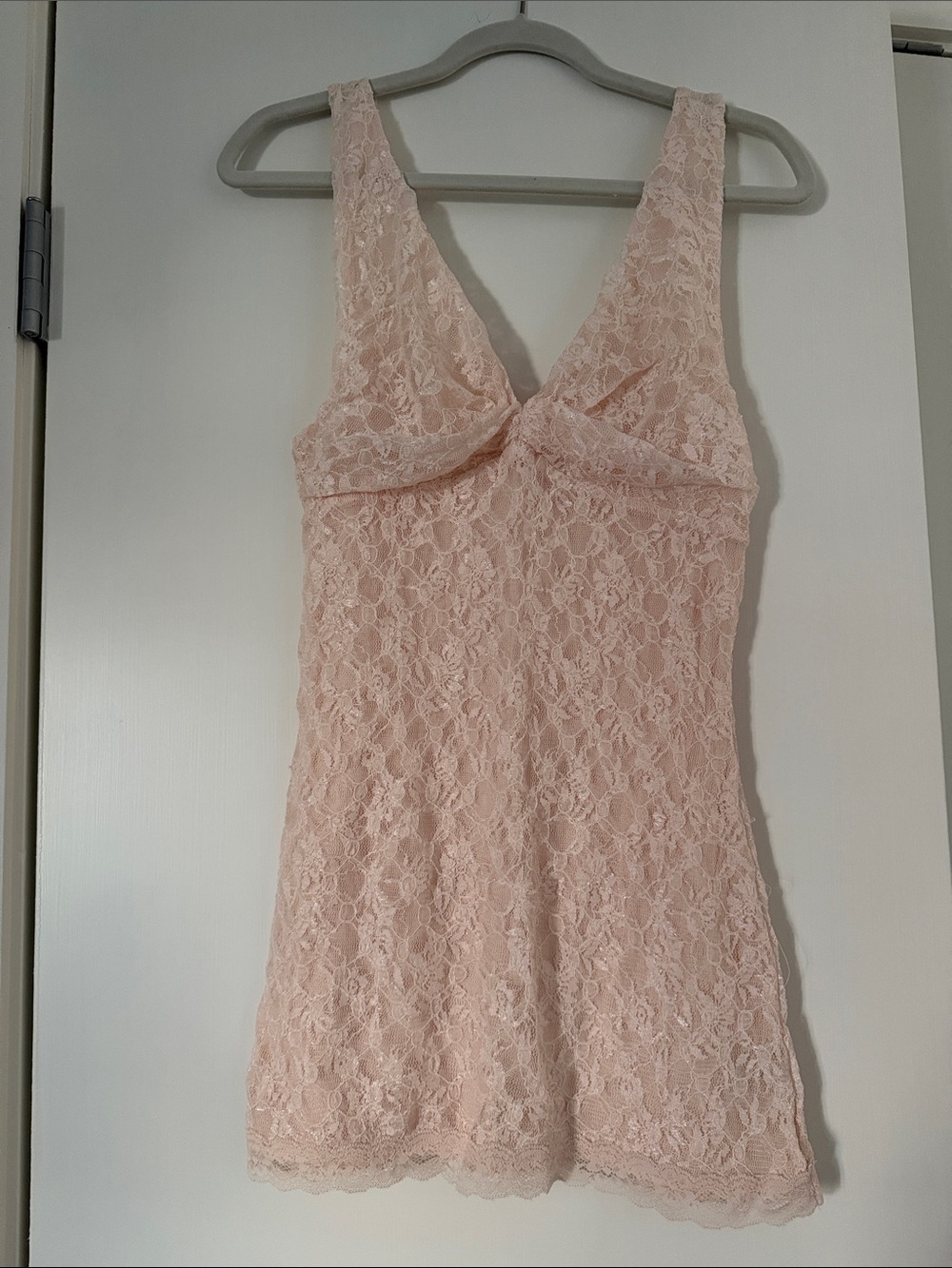 Free People Blush Lace Chemise with V-Neck